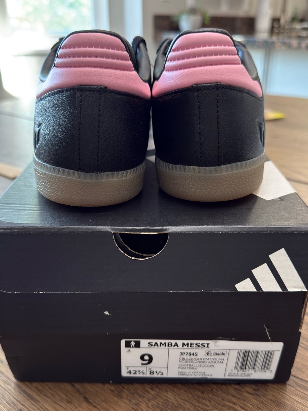 Adidas Lionel Messi x Samba Inter Miami CF Black Pink Leather Sneakers Men’s 9 - Picture 5 of 8